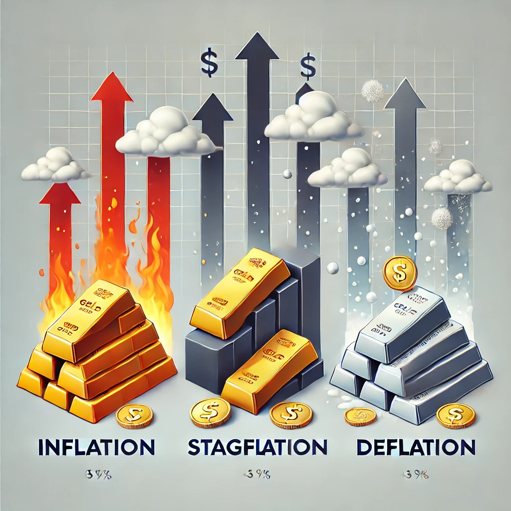 Inflația, stagflația și deflația și relația lor cu investitorii în metale prețioase